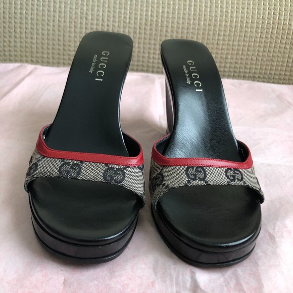 Gucci Black and Red Wedges - Picture 2 of 15